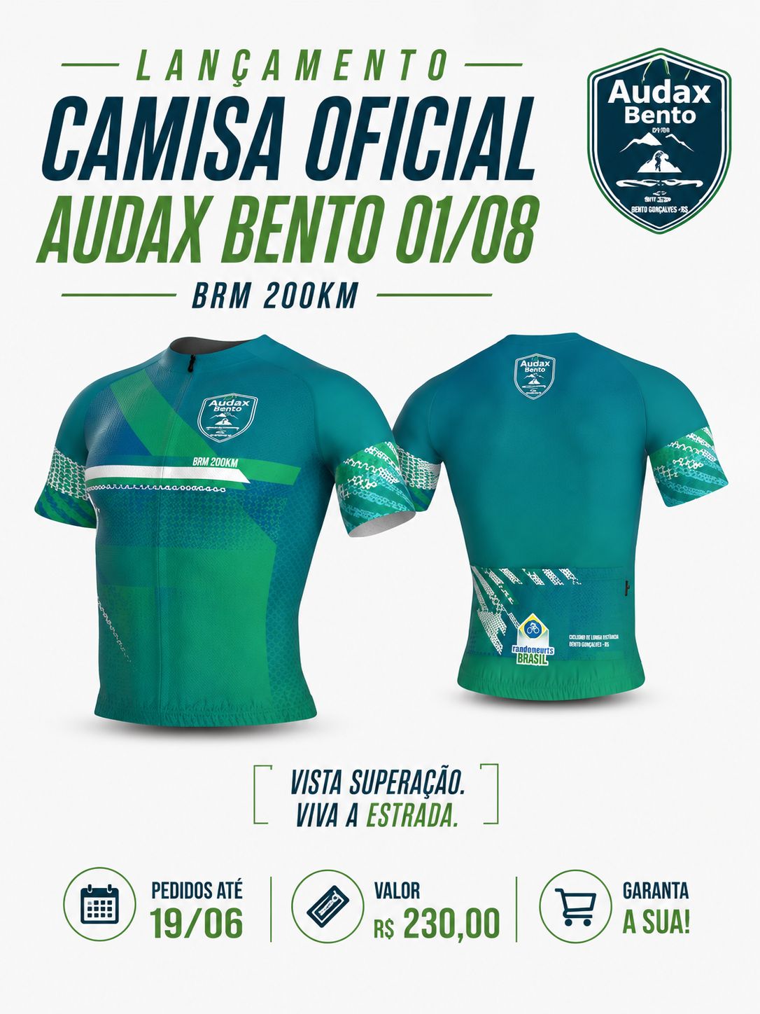 Card oficial de lançamento da camisa Audax Bento 2026